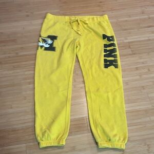 PINK Victoria's Secret yellow Mizzou sweatpants